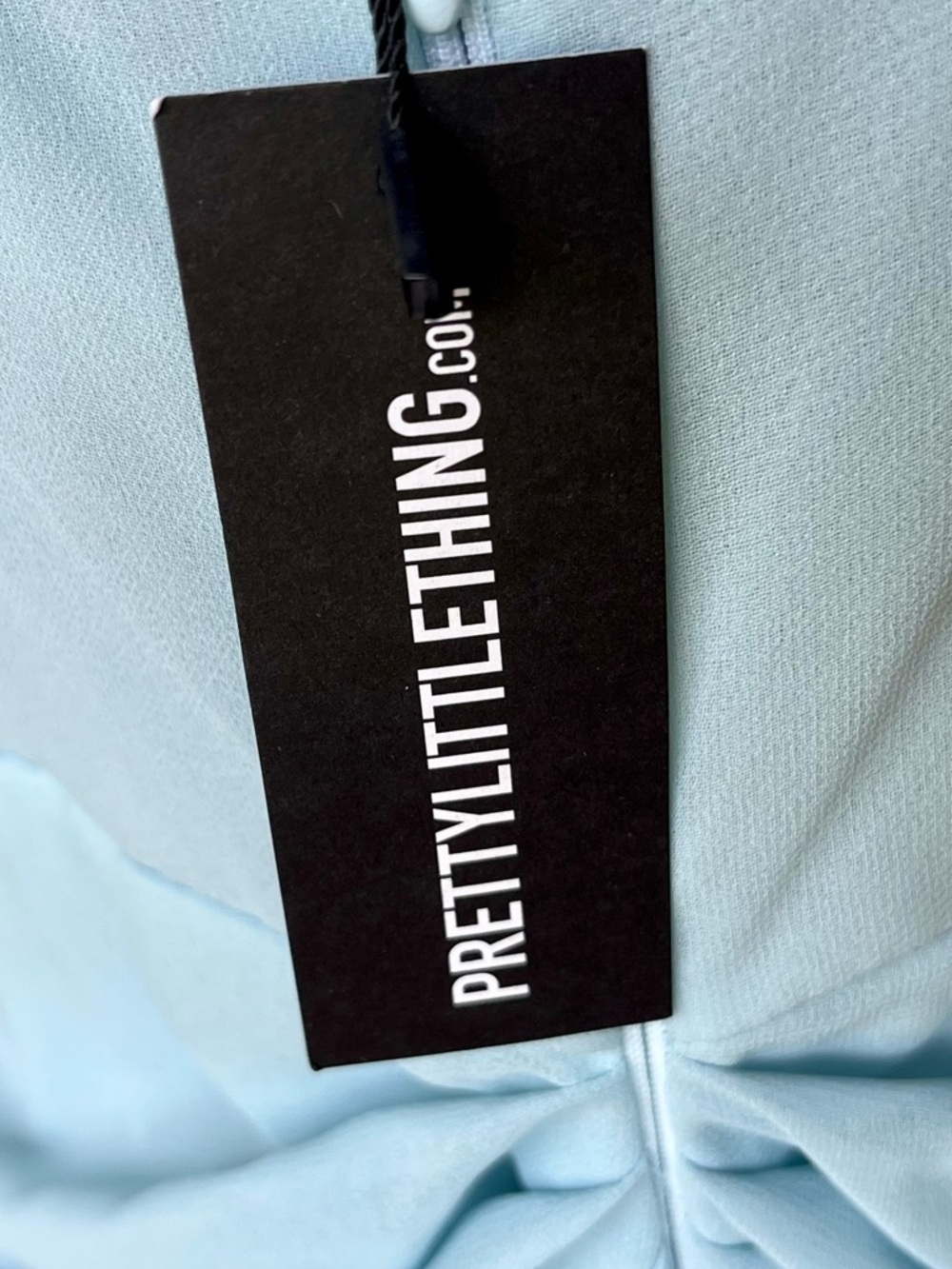 NWT PrettyLittleThing Light Blue Underwire Draped Midi Dress US 10 Wedding Guest - Picture 8 of 17